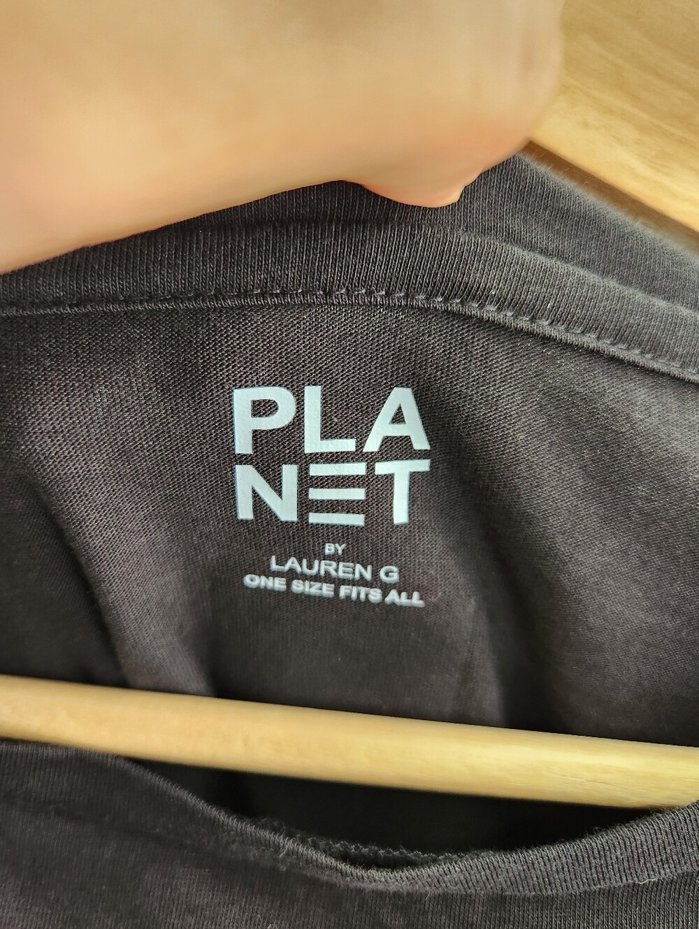 PLANET By Lauren G Pima Cotton Boxy Long Sleeve Tee Cube One Size Lagenlook - Picture 10 of 12